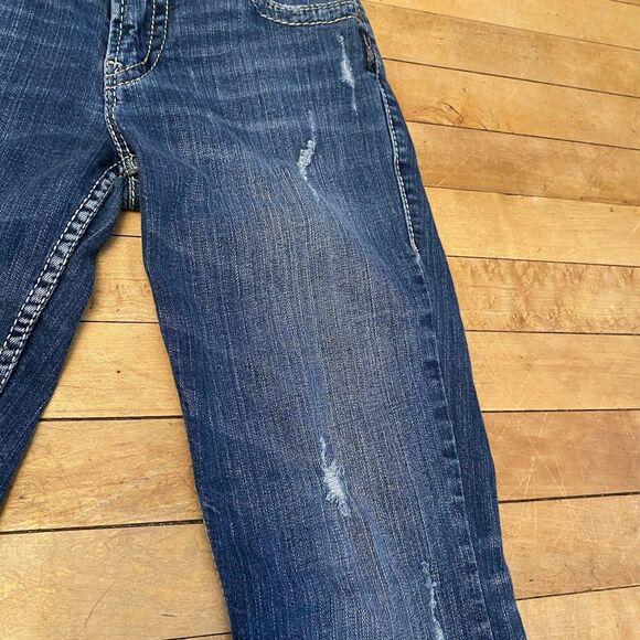 Silver Jeans Women’s Size 27/32 Suki Surplus Medium Wash Boot Cut Distressed - Picture 10 of 15